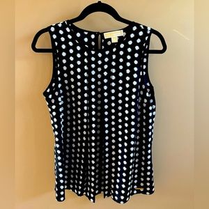 Michael Kors sleeveless blouse-size small-dark, dark navy and white